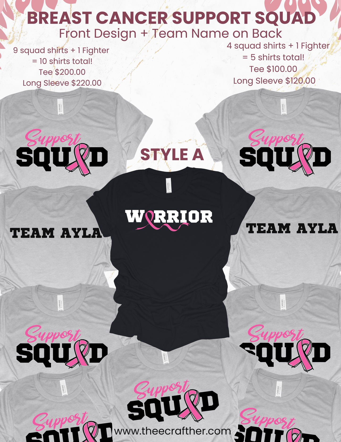 Breast Cancer Support Squad Shirts STYLE A