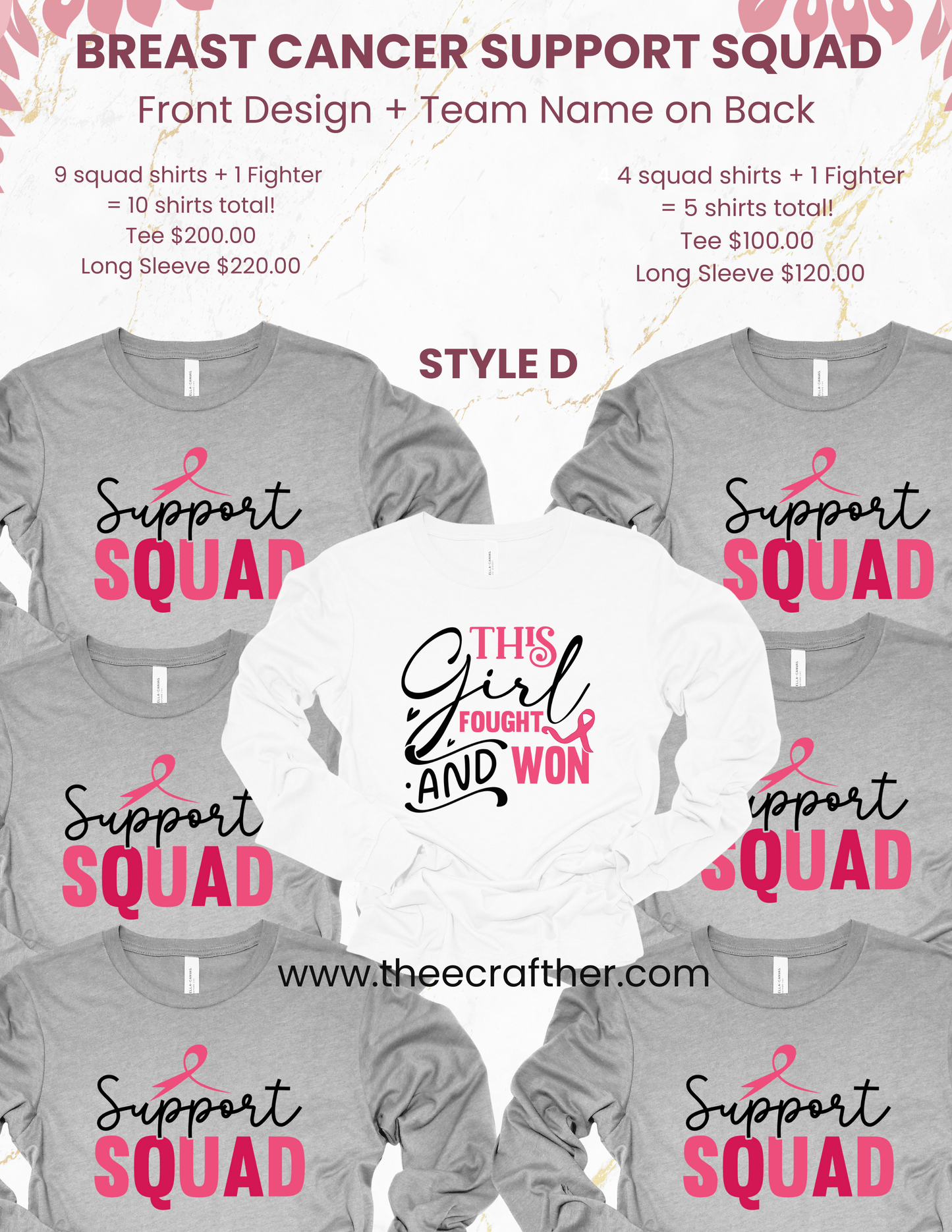 Breast Cancer Support Squad Shirts STYLE D